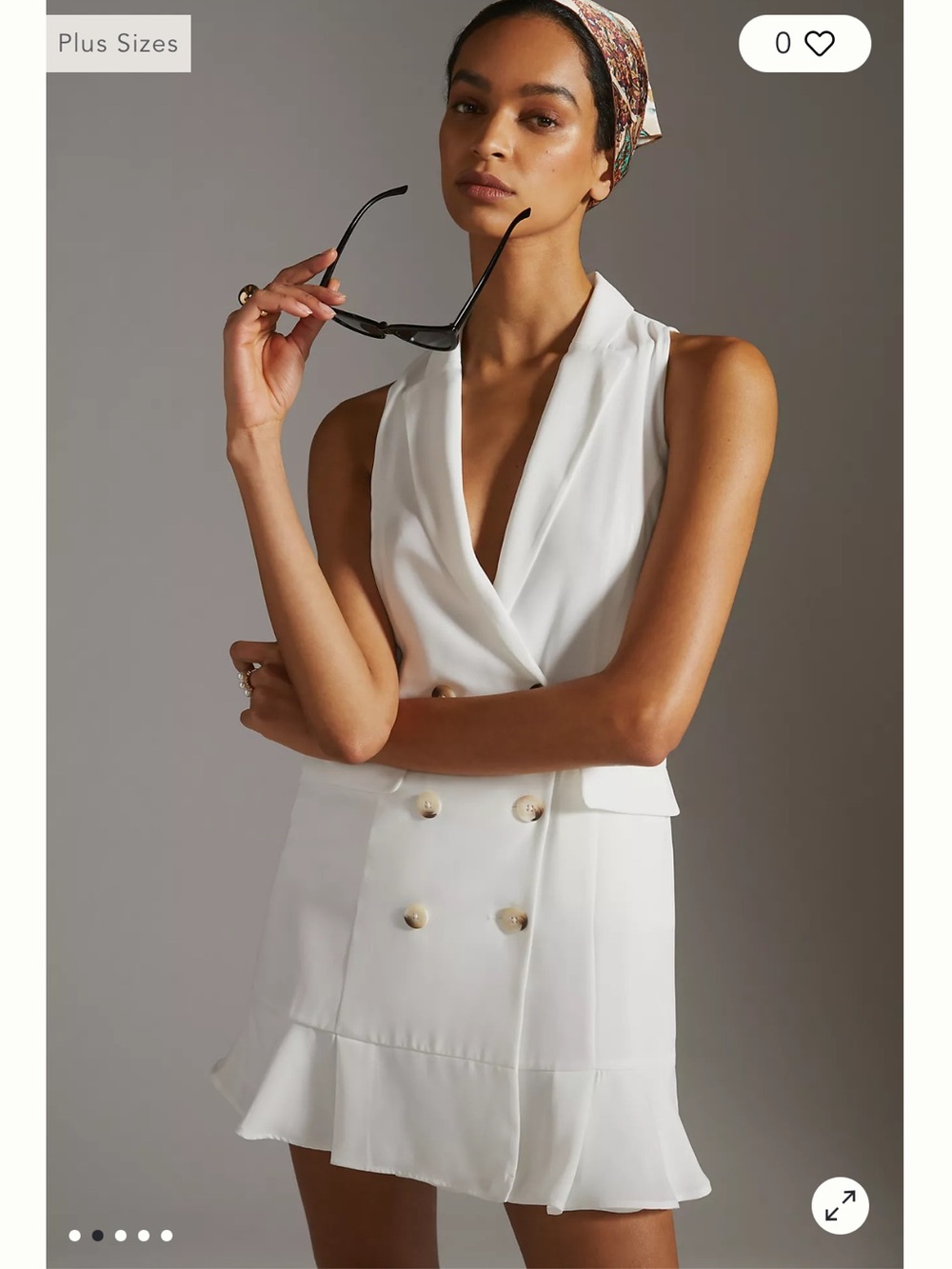 Maeve White Sleeveless Blazer Mini Dress
